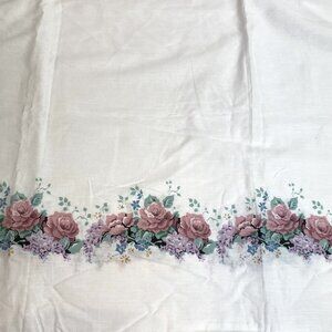 Vtg Daisy Kingdom Lilacs & Roses Double Border fabric 44” W X 40” L Cottagecore